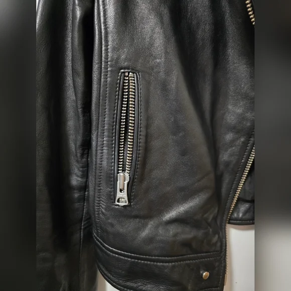 Wilfred Black Leather Jacket - Picture 7 of 11